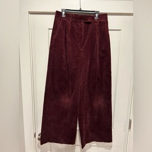Banana Republic, size 12, plum/burgundy, wide leg corduroy pants.
